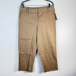 🛍️George Womens Khaki Tan Capri‎ Pants sz 10 Stretch Casual Boho NEW Trendy